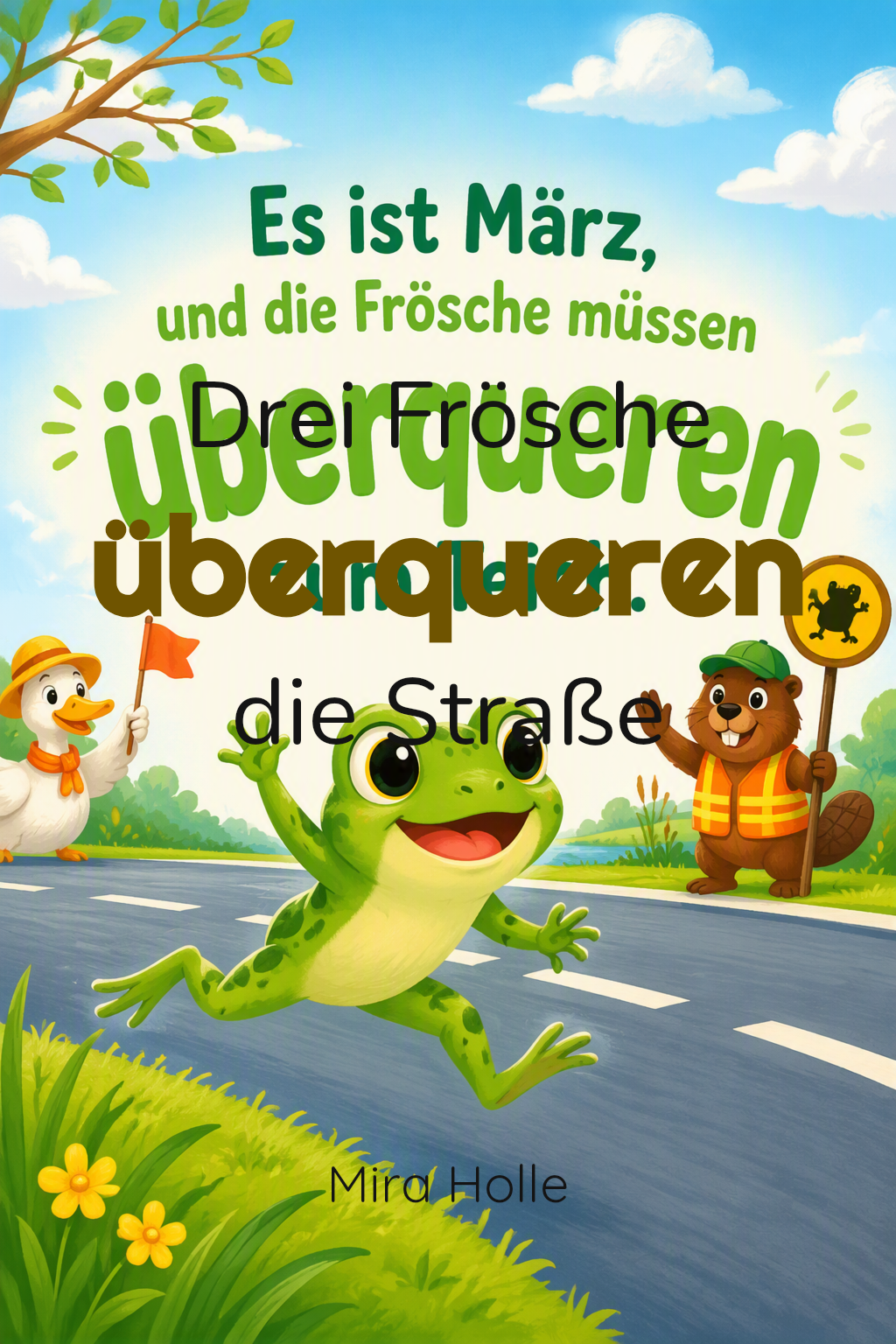 Cover of Drei Frösche überqueren die Straße